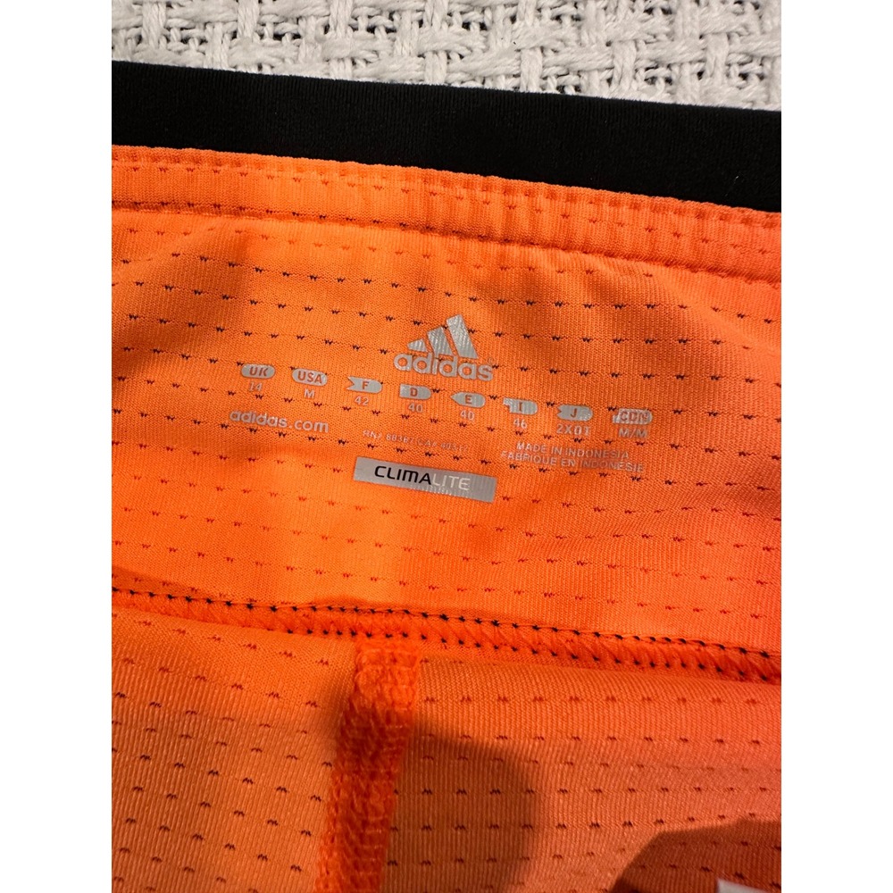 Adidas Skort Women Medium Black Orange Pleated Tennis Performance Activewear NWT - Picture 4 of 11